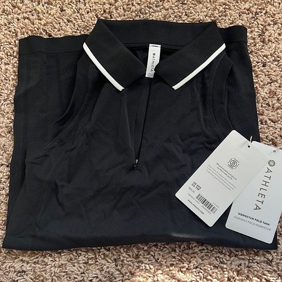 Athleta Tops - Athleta monument polo tank. Black. XXS. NWT